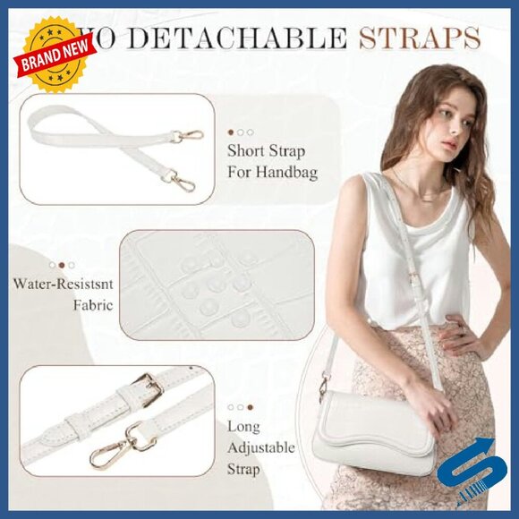 Small PU Leather Shoulder Bag with Adjustable Strap, Magnetic Buckle - Picture 6 of 8